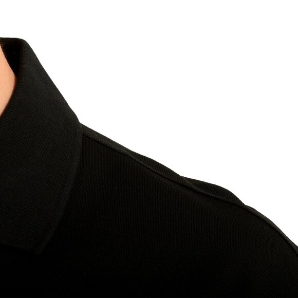 Versace Men's Black Gold Logo Embroidery Black Polo Shirt US XS IT 46 - Picture 4 of 5